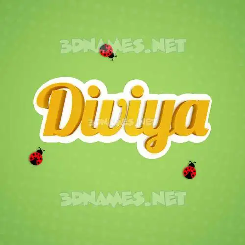 diviya in Ladybugs style - 3D name wallpaper