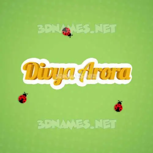 divya arora in Ladybugs style - 3D name wallpaper