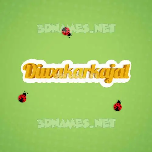 diwakarkajal in Ladybugs style - 3D name wallpaper