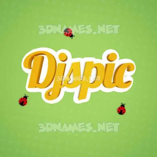 djspic in Ladybugs style - 3D name wallpaper