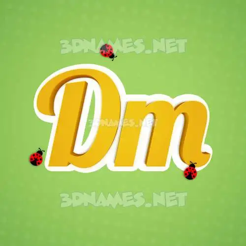 dm in Ladybugs style - 3D name wallpaper dm in Ladybugs style - 3D name wallpaper