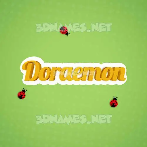 doraemon in Ladybugs style - 3D name wallpaper doraemon in Ladybugs style - 3D name wallpaper