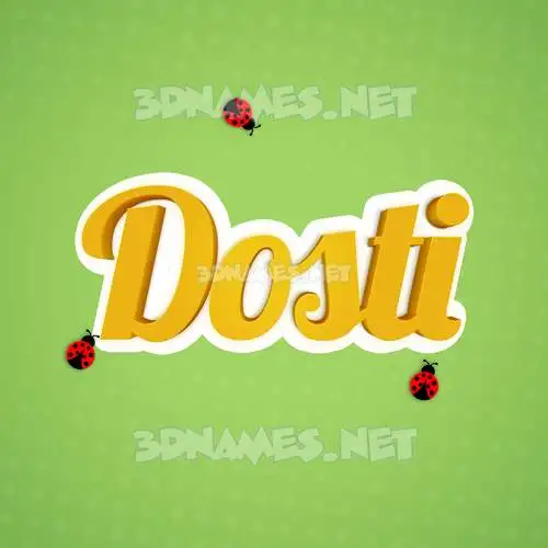 dosti in Ladybugs style - 3D name wallpaper