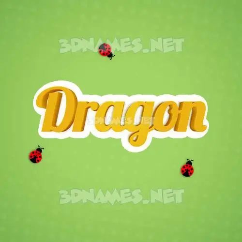 dragon in Ladybugs style - 3D name wallpaper dragon in Ladybugs style - 3D name wallpaper