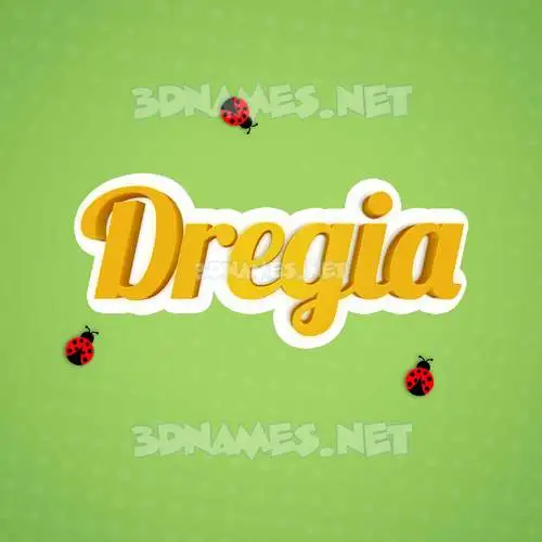 dregia in Ladybugs style - 3D name wallpaper