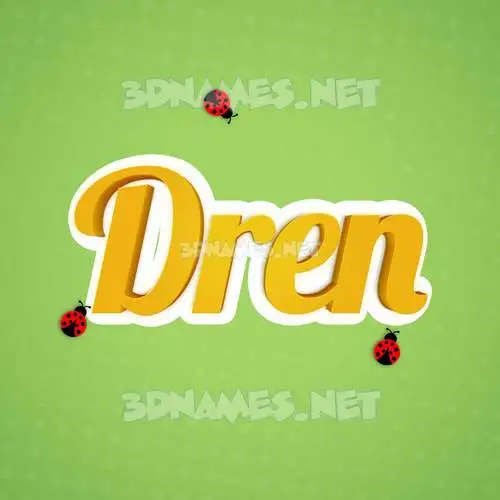 dren in Ladybugs style - 3D name wallpaper