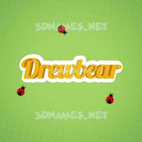 drewbear in Ladybugs style - 3D name wallpaper