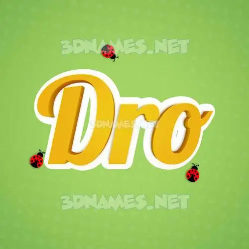 dro in Ladybugs style - 3D name wallpaper