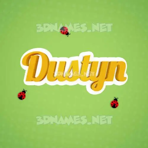 dustyn in Ladybugs style - 3D name wallpaper