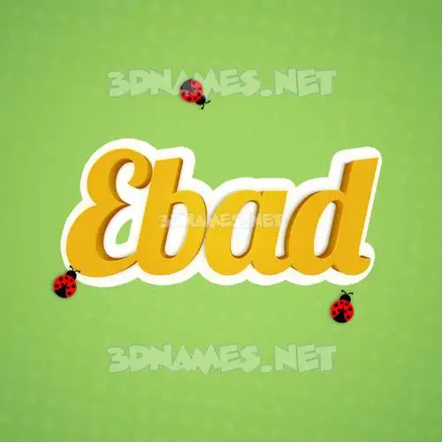 ebad in Ladybugs style - 3D name wallpaper