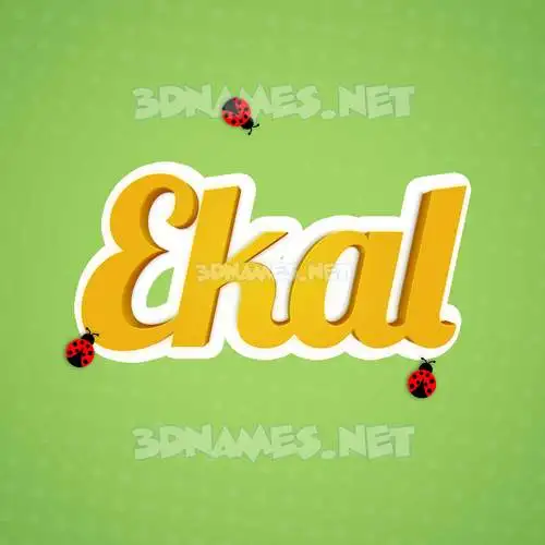 ekal in Ladybugs style - 3D name wallpaper ekal in Ladybugs style - 3D name wallpaper