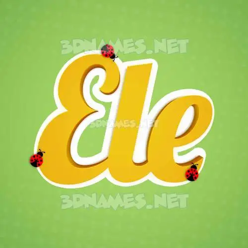 ele in Ladybugs style - 3D name wallpaper ele in Ladybugs style - 3D name wallpaper