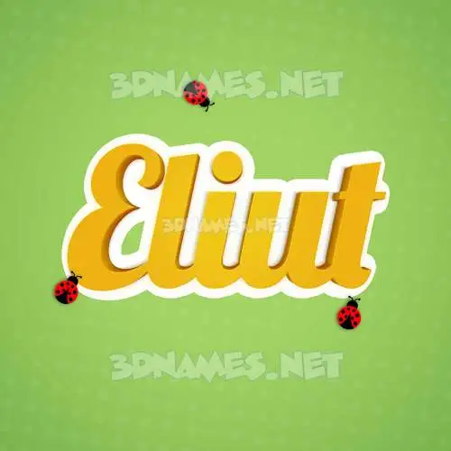 eliut in Ladybugs style - 3D name wallpaper