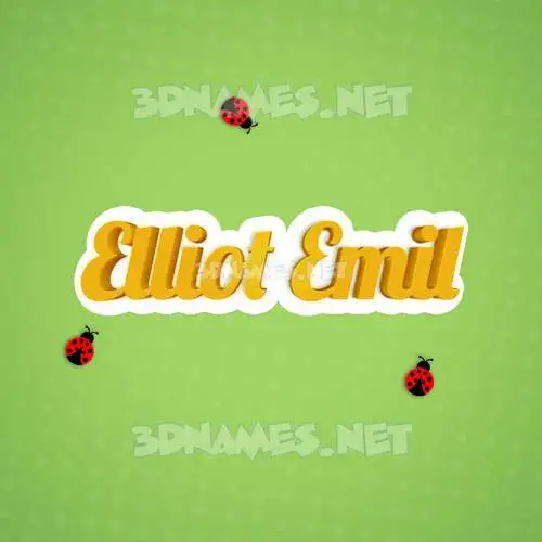elliot emil in Ladybugs style - 3D name wallpaper elliot emil in Ladybugs style - 3D name wallpaper