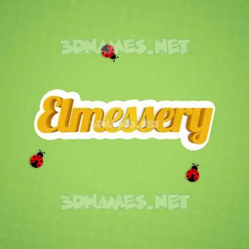 elmessery in Ladybugs style - 3D name wallpaper