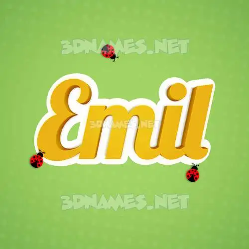 emil in Ladybugs style - 3D name wallpaper