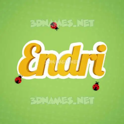 endri in Ladybugs style - 3D name wallpaper
