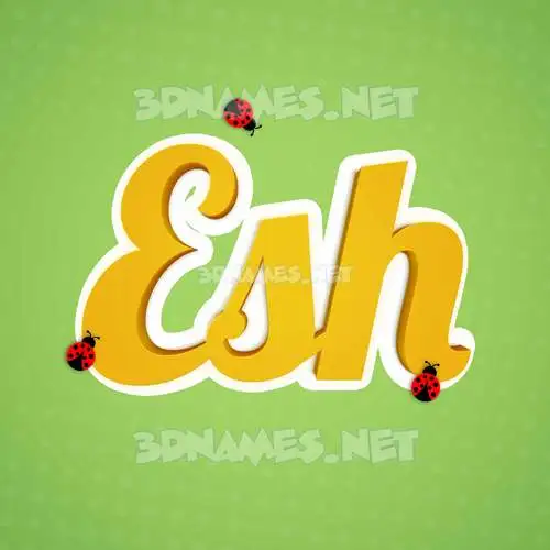 esh in Ladybugs style - 3D name wallpaper esh in Ladybugs style - 3D name wallpaper