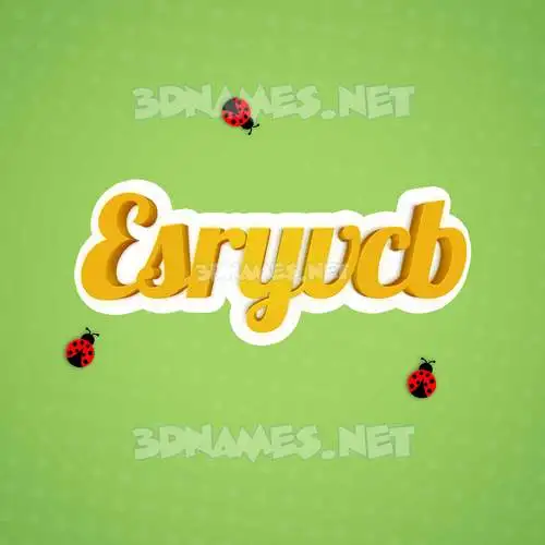 esryvcb in Ladybugs style - 3D name wallpaper