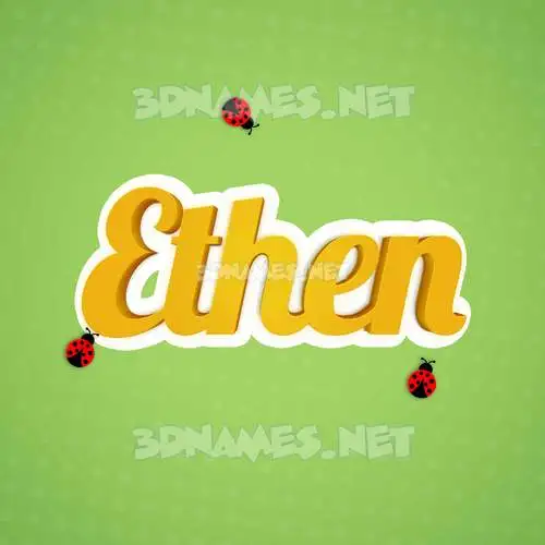 ethen in Ladybugs style - 3D name wallpaper