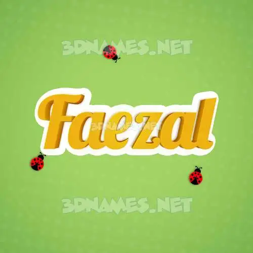 faezal in Ladybugs style - 3D name wallpaper