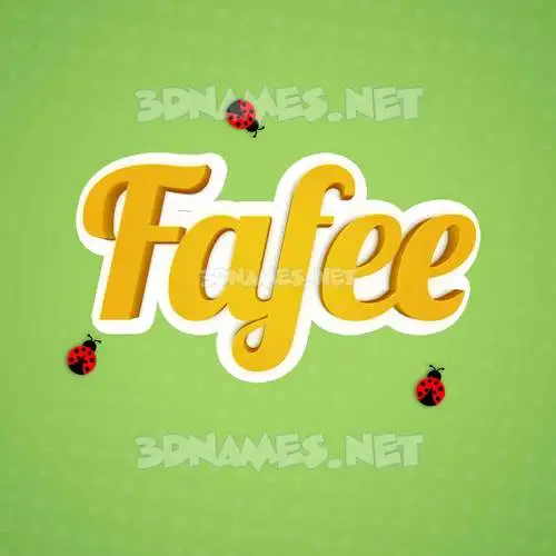 fafee in Ladybugs style - 3D name wallpaper