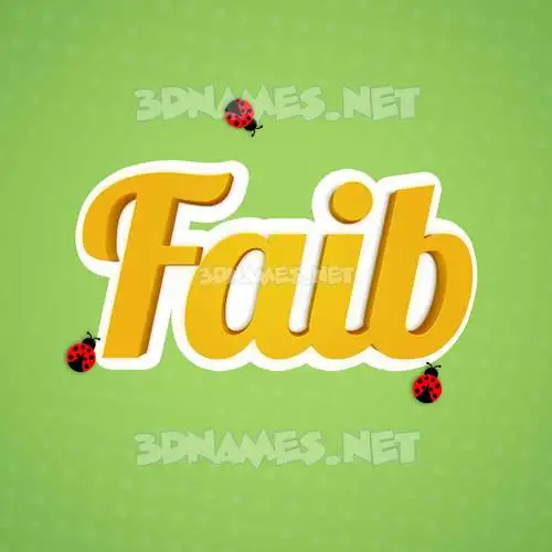 faib in Ladybugs style - 3D name wallpaper