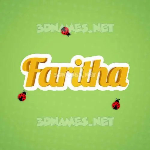 faritha in Ladybugs style - 3D name wallpaper