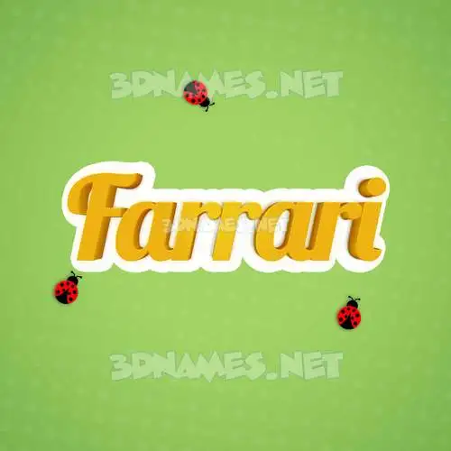 farrari in Ladybugs style - 3D name wallpaper farrari in Ladybugs style - 3D name wallpaper