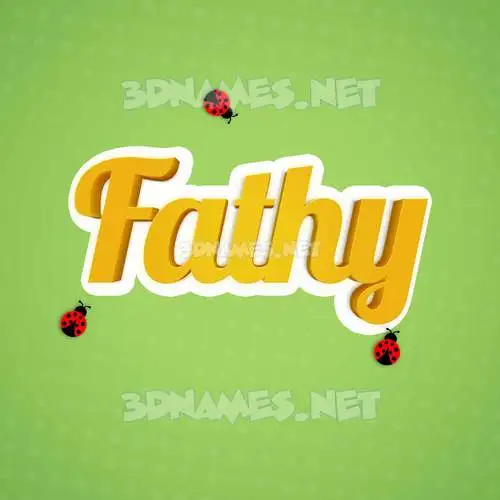 fathy in Ladybugs style - 3D name wallpaper