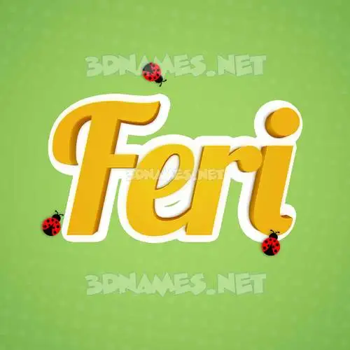feri in Ladybugs style - 3D name wallpaper