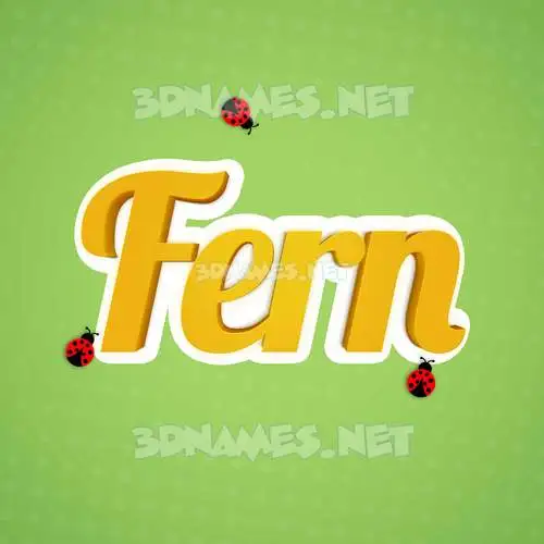 fern in Ladybugs style - 3D name wallpaper