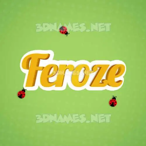 feroze in Ladybugs style - 3D name wallpaper