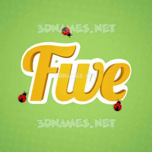 five in Ladybugs style - 3D name wallpaper five in Ladybugs style - 3D name wallpaper