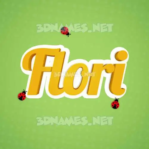 flori in Ladybugs style - 3D name wallpaper flori in Ladybugs style - 3D name wallpaper