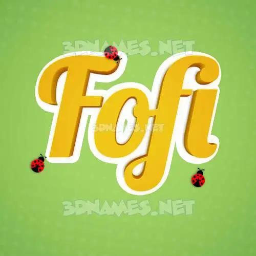 fofi in Ladybugs style - 3D name wallpaper