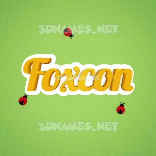 foxcon in Ladybugs style - 3D name wallpaper foxcon in Ladybugs style - 3D name wallpaper