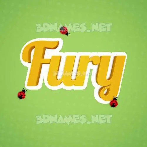 fury in Ladybugs style - 3D name wallpaper fury in Ladybugs style - 3D name wallpaper