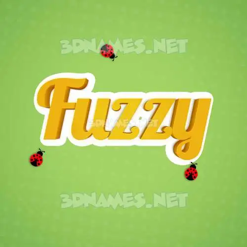 fuzzy in Ladybugs style - 3D name wallpaper