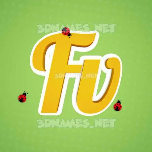 fv in Ladybugs style - 3D name wallpaper fv in Ladybugs style - 3D name wallpaper