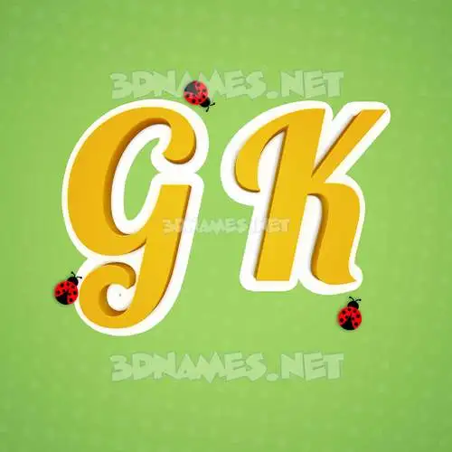 g k in Ladybugs style - 3D name wallpaper