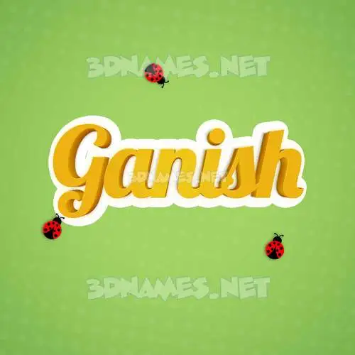 ganish in Ladybugs style - 3D name wallpaper ganish in Ladybugs style - 3D name wallpaper