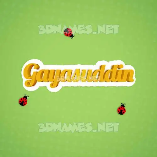 gayasuddin in Ladybugs style - 3D name wallpaper