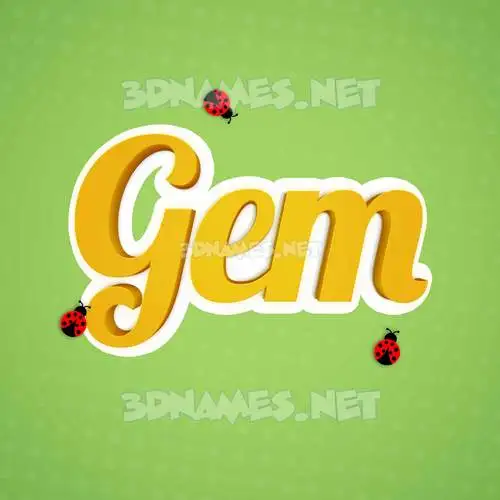 gem in Ladybugs style - 3D name wallpaper gem in Ladybugs style - 3D name wallpaper