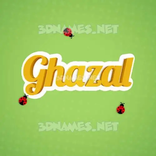 ghazal in Ladybugs style - 3D name wallpaper ghazal in Ladybugs style - 3D name wallpaper