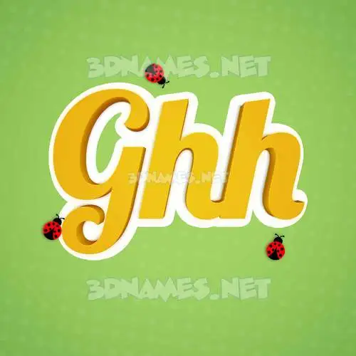 ghh in Ladybugs style - 3D name wallpaper
