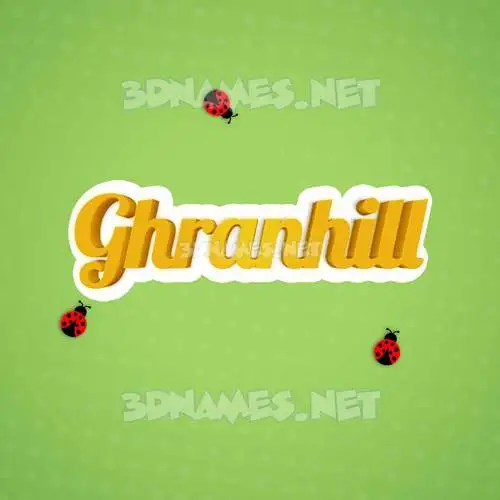 ghranhill in Ladybugs style - 3D name wallpaper