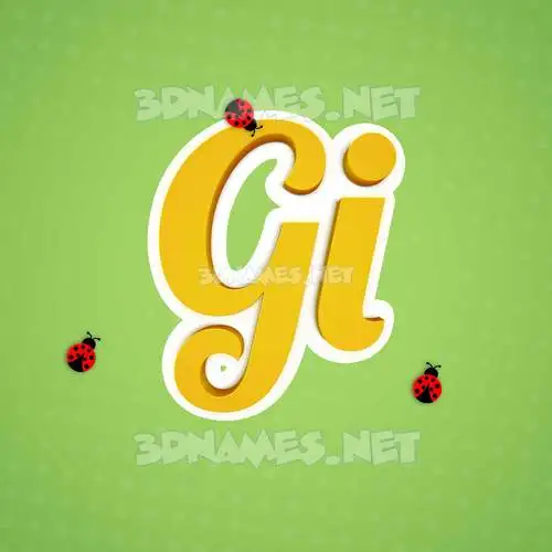 gi in Ladybugs style - 3D name wallpaper gi in Ladybugs style - 3D name wallpaper