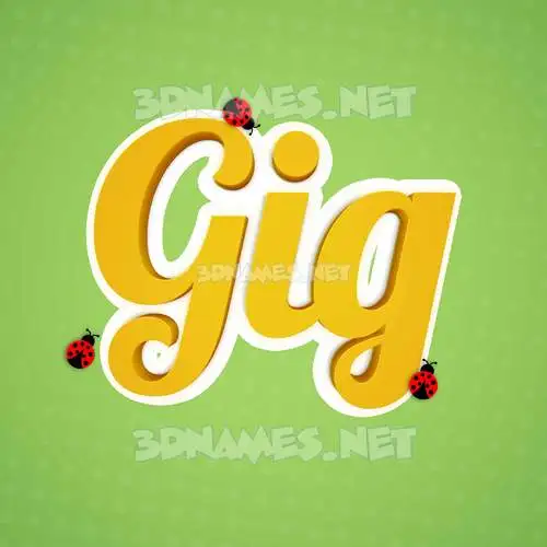gig in Ladybugs style - 3D name wallpaper gig in Ladybugs style - 3D name wallpaper