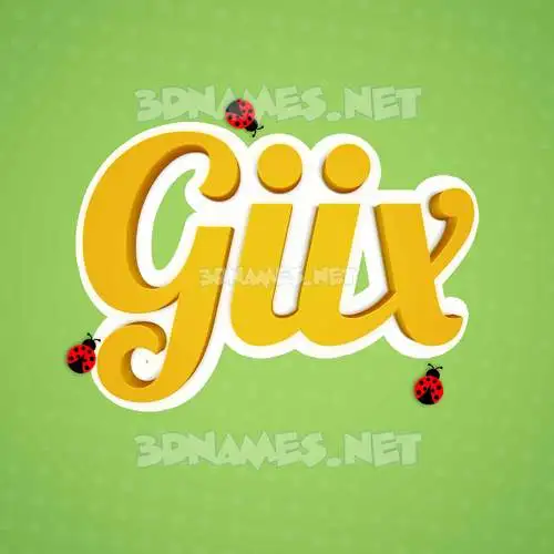 giix in Ladybugs style - 3D name wallpaper